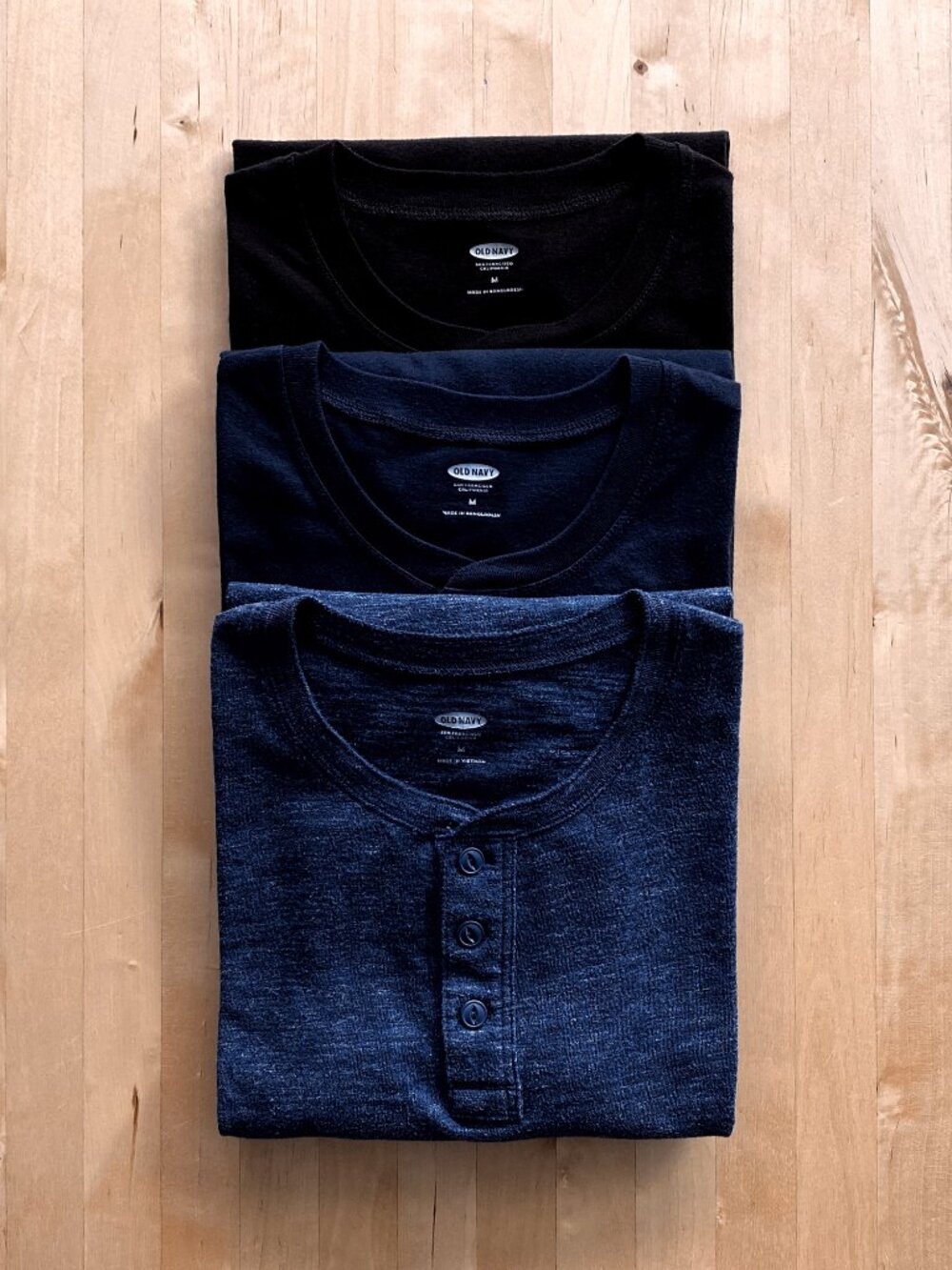 Three Old Navy Cassic Henley Tees Bundle Men's Medium